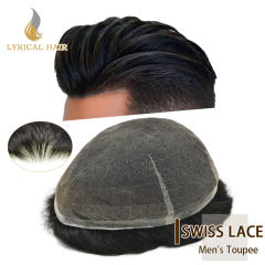 LYRICAL HAIR  Mens Toupee Full Swiss Lace Hair Replacement System for Men Blenched Knots  Mens Hairpieces Natural hairline Toupee for Men