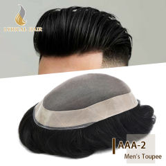 LYRICAL HAIR Men's Toupee Hair System For Men Monofilament With PU Lace Folded In Front Men's Hair Replacement System Hairpiece For Men Natural Hairline