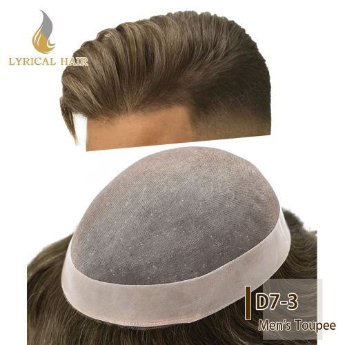 LYRICAL HAIR System for Men Hair Piece Monofilament with PU Coated Toupee for Men Human Hair Mens Replacement Folded Lace Front Natural Hairline Mens Toupee