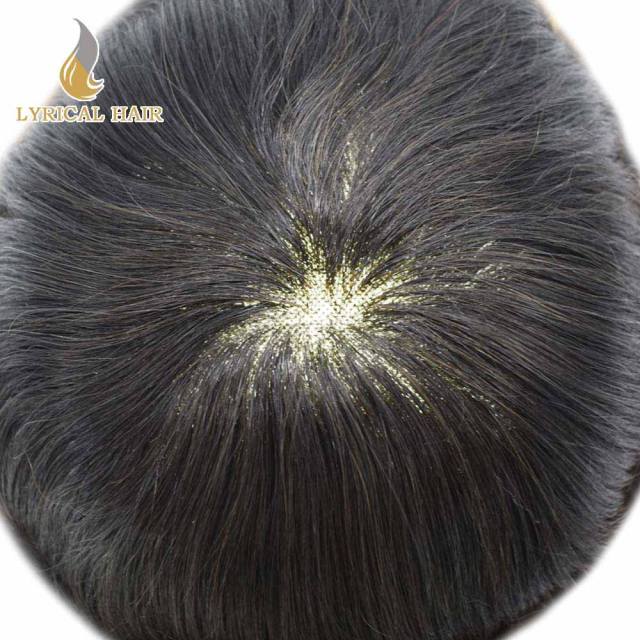 LYRICAL HAIR Durable Silk Fine Monofilament Shop Men's Hair Pieces Lace Front invisible Knots Men's Hair Toupee Remy Quality Best Hair Systems For Men