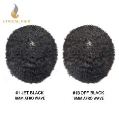 LYRICAL HAIR  Kinky Curly Afro Mens Toupee Hair Unit For Black Mens Curly System 100% Brazilian Human Hair African American Full Skin Wigs For Black Men Weave Hairpiece