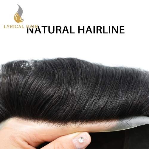 LYRICAL HAIR System For Mens Toupee Real Human Hair Replacement System Mens Hairpiece Hair Unit For Men