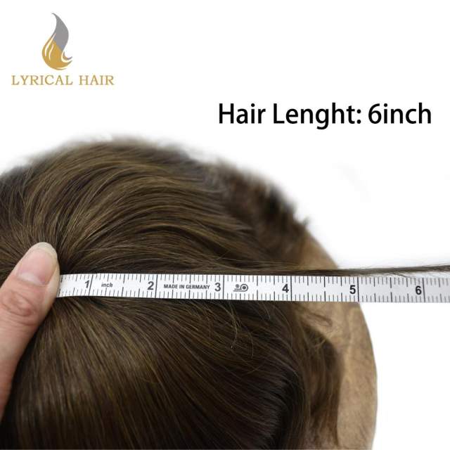 LYRICAL HAIR System French Lace Mens Hairpieces Toupee Poly Skin Around Men Hair Systems Realistic Human Hair Pieces For Men