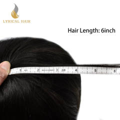 LYRICAL HAIR Men's Toupee Hair System For Men Monofilament With PU Lace Folded In Front Men's Hair Replacement System Hairpiece For Men Natural Hairline