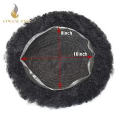 LYRICAL HAIR Afro Curly Toupee For Black Men African American Men's Hair System Full French Lace Hair Units for Black Men Afro Curls Men's Hairpieces 4mm 6mm 8mm 10mm 12mm 14mm
