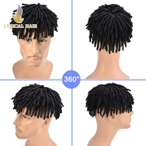 LYRICAL HAIR Afro Toupee For Black Men 6mm Afro Wavy Human Hair Men  Replacement Systems Full Poly Thin Skin Pu Injection African American Men  Afro
