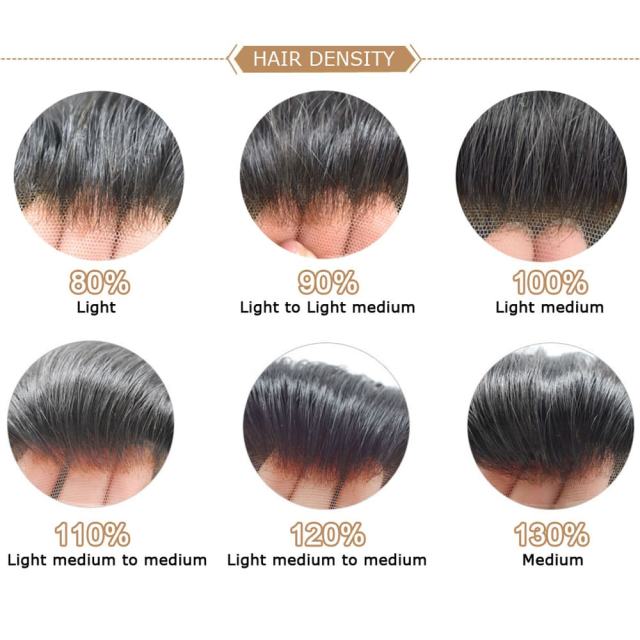 LYRICAL HAIR Systems for Men Hair Piece Lace Front with Injected PU Men's Toupee Bleached Knots Natural Hairline Toupee for Men Human Hair Piece for Men