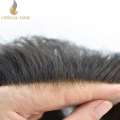 LYRICAL HAIR Men's Toupee Non Surgical Hair Replacement System Full French Lace Toupee for Men Hair Piece Bleached Knots Natural Hairline Men Hair System