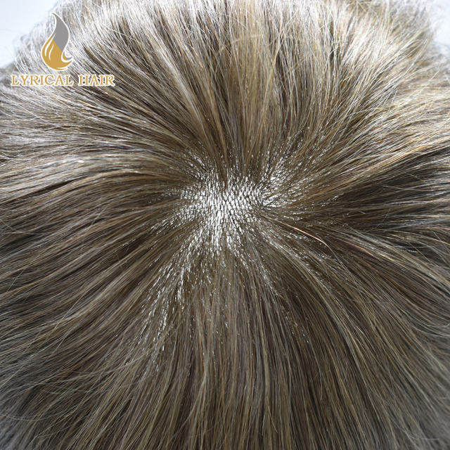 LYRICAL HAIR Men's Toupee Hair System For Men 0.12mm Thickness Skin Thin Skin  Men's Hairpieces Men's Hair Replacement System Natural Hairline