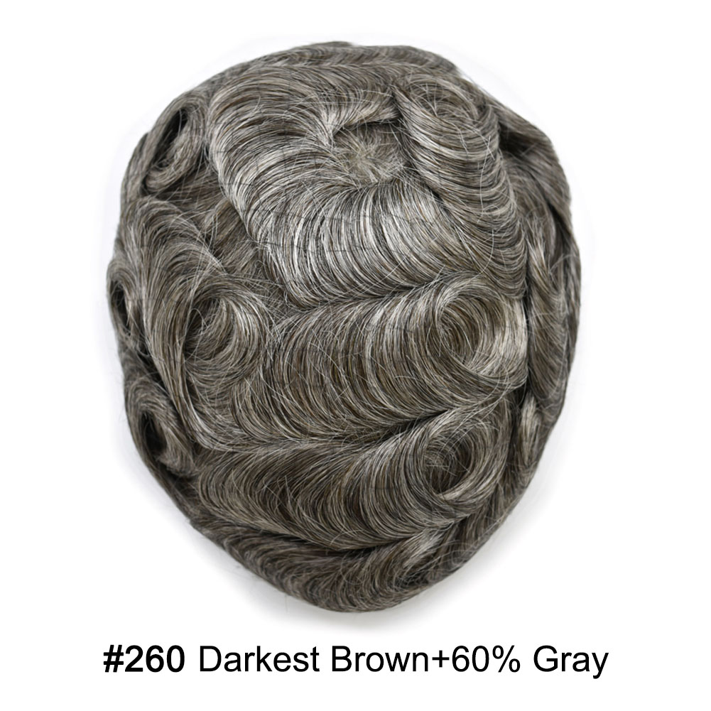 260# DARKEST BROWN with 60% gray hair