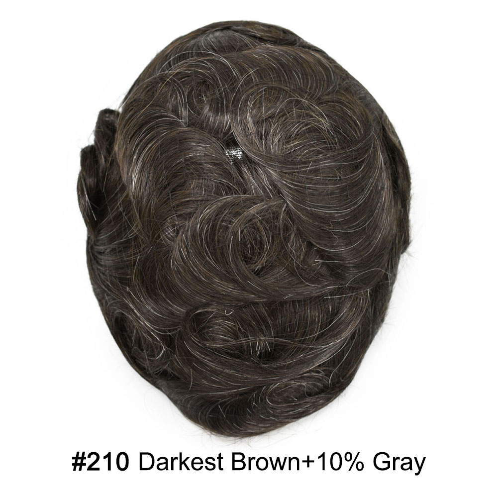 210# DARKEST BROWN with 10% gray hair