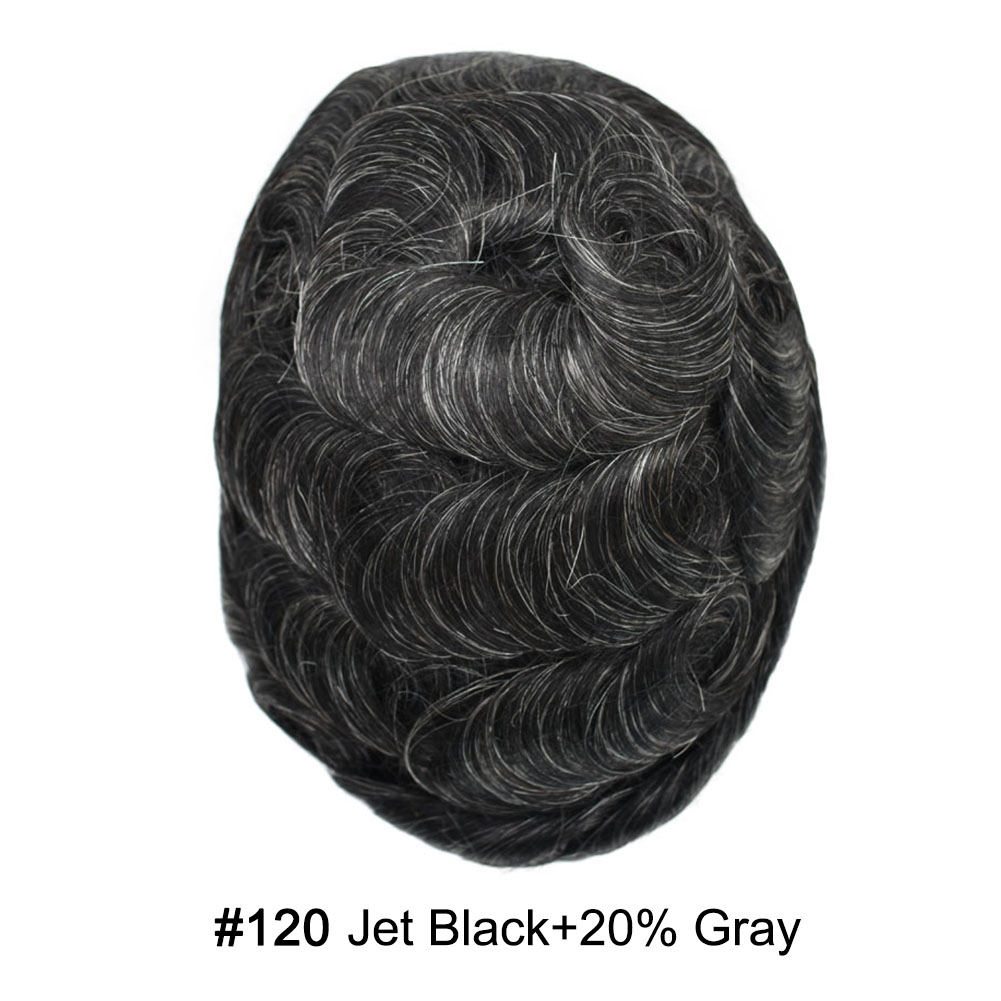 120# JET BLACK with 20% gray hair