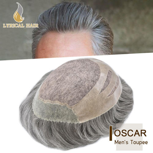 LYRICAL HAIR Mens Hair System Fine Monofilament Front Mens Human Hair Toupee Non-Surgical Hair Replacement For Mens Hairpiece