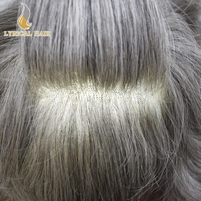 LYRICAL HAIR Mens Hair System Fine Monofilament Front Mens Human Hair Toupee Non-Surgical Hair Replacement For Mens Hairpiece