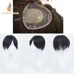 LYRICAL HAIR Mens Toupee Hair System Replacement for Men 11x13CM Straight Cover Up Mens Hairpiece Middle Part Clip In On Hair Loss And Thinning Hair Solution