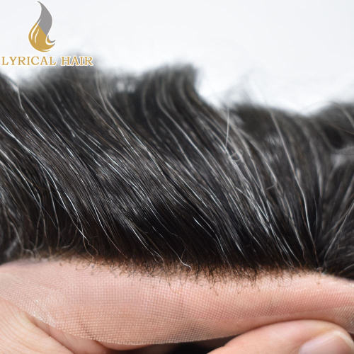 LYRICAL HAIR Non Surgical Hair Replacement for Men Hairpiece Full Super Fine Welded Monofilament Lace Mens Toupee Bleached Knots Front Men Hairpiece Soft Human Hair Toupee for Men Factory Price