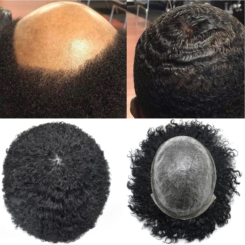 PU AFRO Men's Toupee