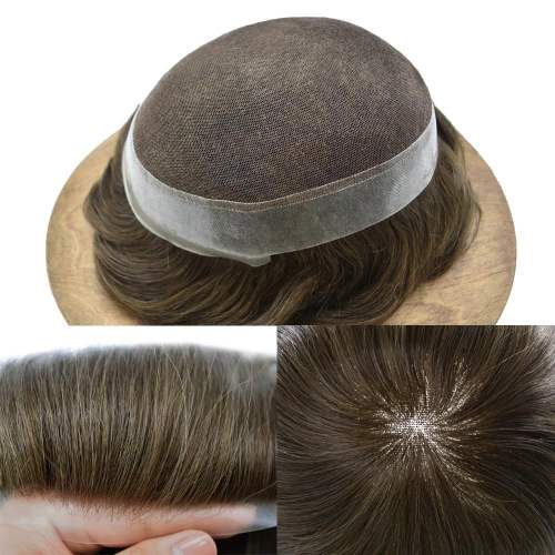 LYRICAL HAIR System French Lace Mens Hairpieces Toupee Poly Skin Around Men Hair Systems Realistic Human Hair Pieces For Men