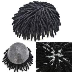 LYRICAL HAIR Afro Curl Toupee For Black Men Hair Units Kinky Curly Brazilian Human Hair Piece Crochet Braid African American Afro Wavy Men Toupee Hairpieces Full Poly Thin Skin Men Replacement System For Men