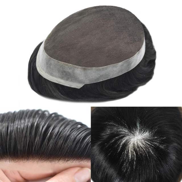 LYRICAL HAIR System For Mens Toupee Real Human Hair Replacement System Mens Hairpiece Hair Unit For Men