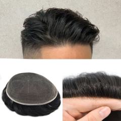 LYRICAL HAIR Men's Toupee Factory Price Non Surgical Hair Replacement Full Korea Lace Toupee for Men Hair Piece Bleached Knots Front  Human Hair System