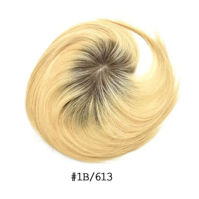 LyricalWigs Human Hair Mono Base Topper Clip In Top Hairpiece Breathable & Comfortable For Women. Women's Hair System A-4