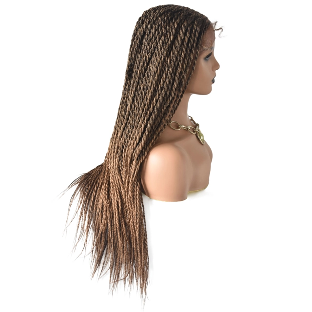 LyricalWigs 31" Long Braids Lace Front Wigs Hand Tied Heat Resistant Fiber Braided Hairstyle Box Braids Natural Looking 11"x5.5"For Black Women