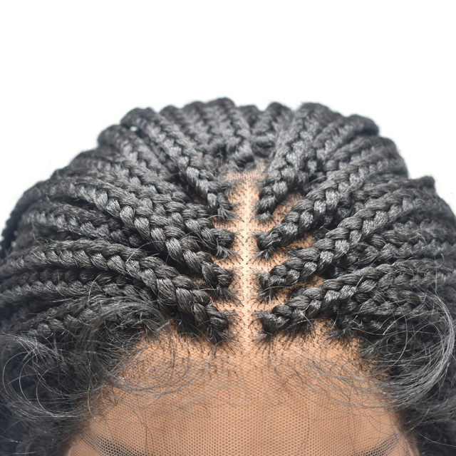LyricalWigs Hand Braided Wig For Black Women Swiss Lace Front Mirco Twist Cornrow Lace Braids Wig With Baby Hair Natural Hairline Premium Quality Kanekalon Synthetic Afro Box Braid Wig