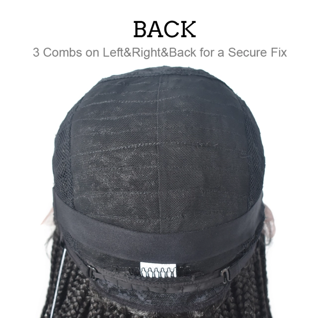 LyricalWigs Hand Braided Wig For Black Women Swiss Lace Front Mirco Twist Cornrow Lace Braids Wig With Baby Hair Natural Hairline Premium Quality Kanekalon Synthetic Afro Box Braid Wig