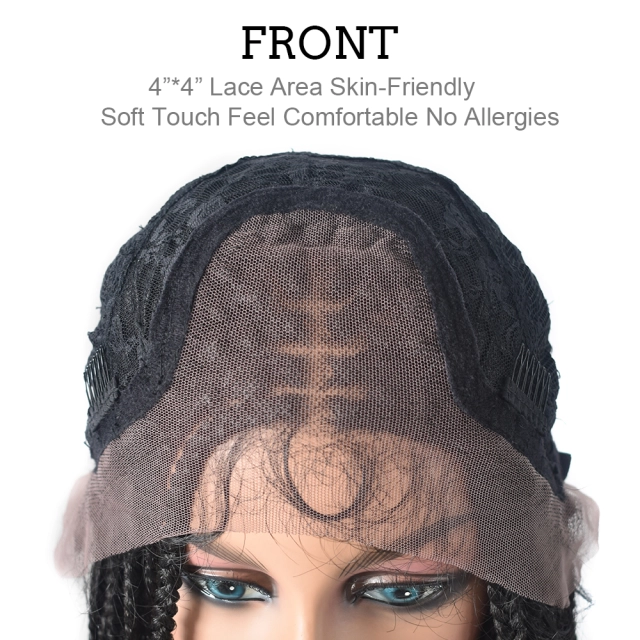 LyricalWigs Hand Braided Wig For Black Women Swiss Lace Front Mirco Twist Cornrow Lace Braids Wig With Baby Hair Natural Hairline Premium Quality Kanekalon Synthetic Afro Box Braid Wig