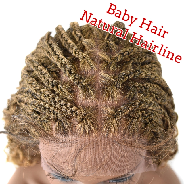 LyricalWigs Braids Wigs for Black Women Goddess Curly Braids Faux Locs Crochet Twisted Braided Wig Synthetic Hair Twist Braid Wig With Baby Hair