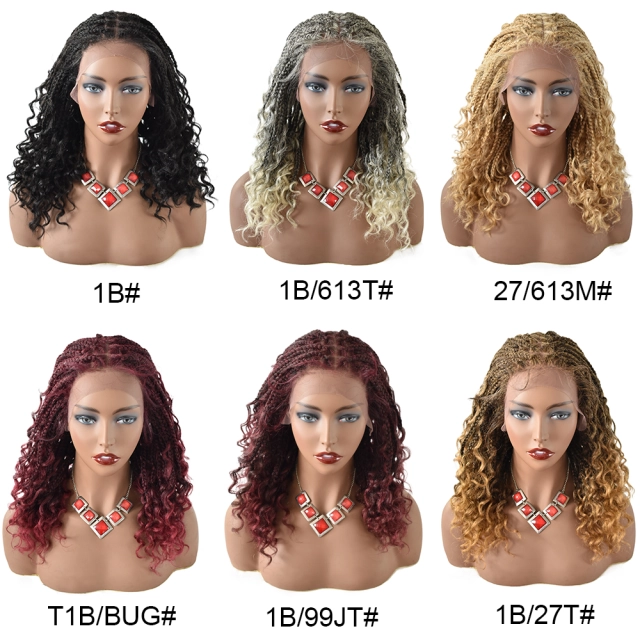 LyricalWigs Braids Wigs for Black Women Goddess Curly Braids Faux Locs Crochet Twisted Braided Wig Synthetic Hair Twist Braid Wig With Baby Hair