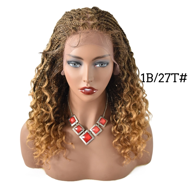 LyricalWigs Braids Wigs for Black Women Goddess Curly Braids Faux Locs Crochet Twisted Braided Wig Synthetic Hair Twist Braid Wig With Baby Hair