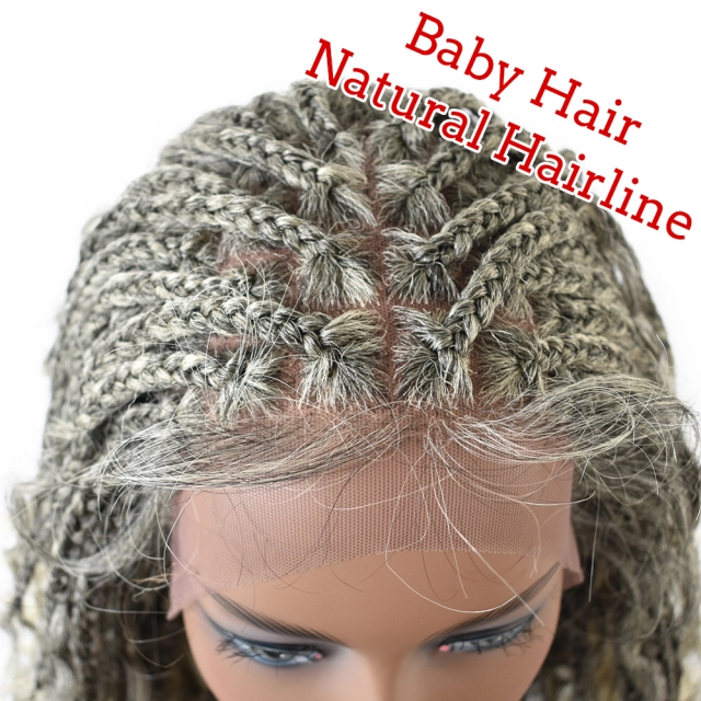 LyricalWigs Braids Wigs for Black Women Goddess Curly Braids Faux Locs Crochet Twisted Braided Wig Synthetic Hair Twist Braid Wig With Baby Hair