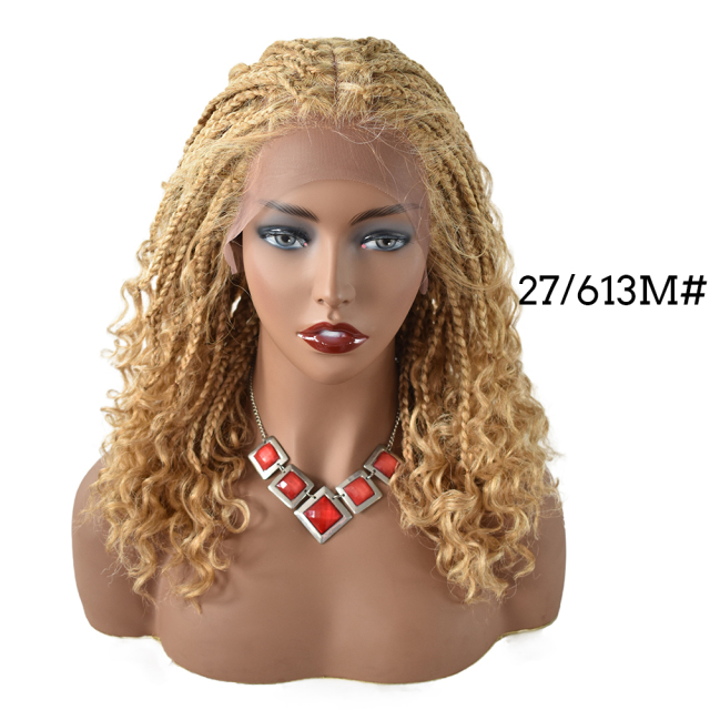 LyricalWigs Braids Wigs for Black Women Goddess Curly Braids Faux Locs Crochet Twisted Braided Wig Synthetic Hair Twist Braid Wig With Baby Hair
