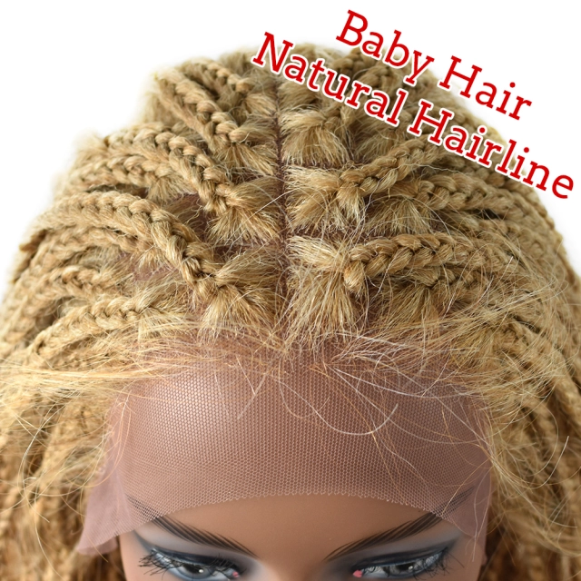 LyricalWigs Braids Wigs for Black Women Goddess Curly Braids Faux Locs Crochet Twisted Braided Wig Synthetic Hair Twist Braid Wig With Baby Hair