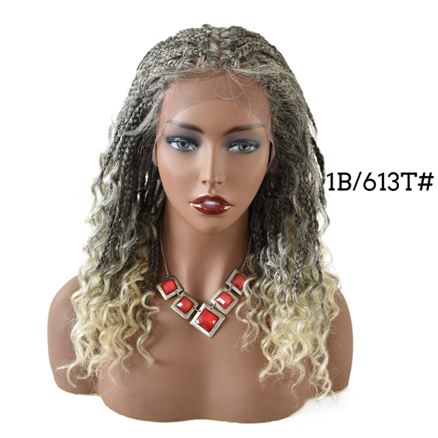 LyricalWigs Braids Wigs for Black Women Goddess Curly Braids Faux Locs Crochet Twisted Braided Wig Synthetic Hair Twist Braid Wig With Baby Hair