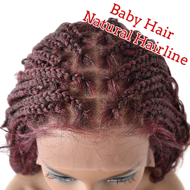 LyricalWigs Braids Wigs for Black Women Goddess Curly Braids Faux Locs Crochet Twisted Braided Wig Synthetic Hair Twist Braid Wig With Baby Hair