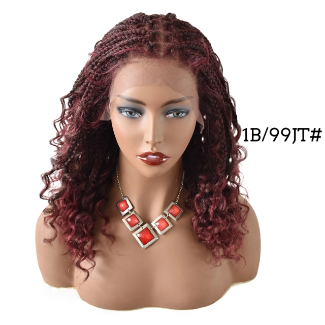 LyricalWigs Braids Wigs for Black Women Goddess Curly Braids Faux Locs Crochet Twisted Braided Wig Synthetic Hair Twist Braid Wig With Baby Hair