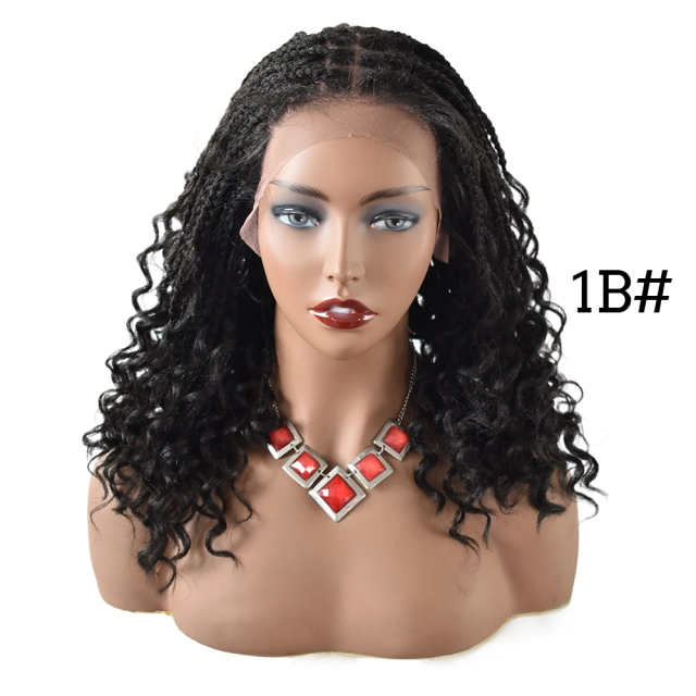 LyricalWigs Braids Wigs for Black Women Goddess Curly Braids Faux Locs Crochet Twisted Braided Wig Synthetic Hair Twist Braid Wig With Baby Hair
