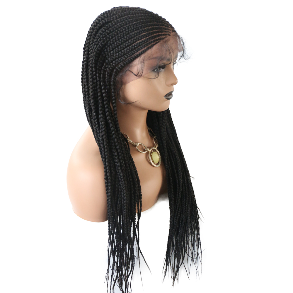 LyricalWigs Braided Wigs for Black Women Hand Tied Swiss Lace Front