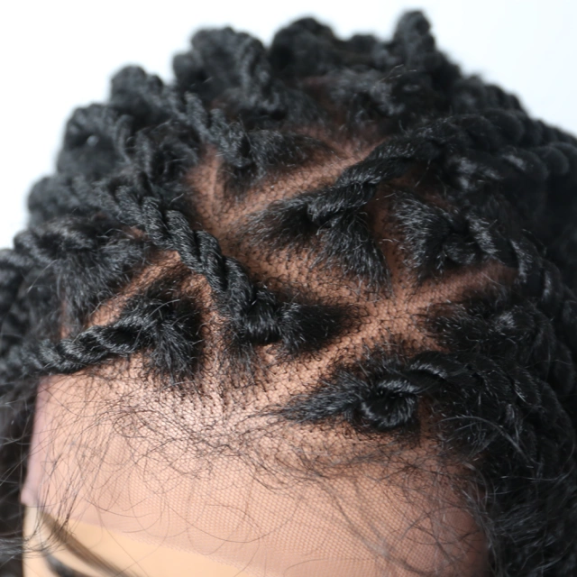 LyricalWigs Long Black Braided Lace Box Braids Wig Synthetic Twist Cornrow With Baby Hair for Women Heat Friendly Braids Comfortable & Breathable Braids
