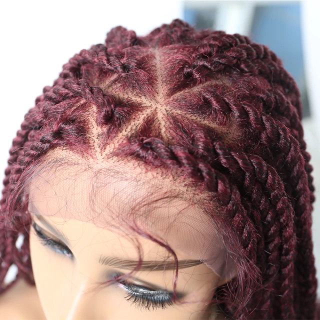 LyricalWigs Long Black Braided Lace Box Braids Wig Synthetic Twist Cornrow With Baby Hair for Women Heat Friendly Braids Comfortable & Breathable Braids