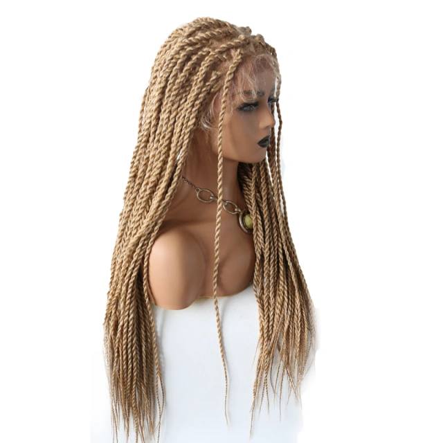 LyricalWigs Long Black Braided Lace Box Braids Wig Synthetic Twist Cornrow With Baby Hair for Women Heat Friendly Braids Comfortable & Breathable Braids
