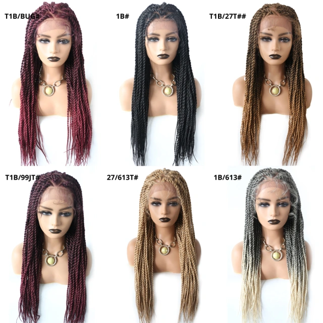 LyricalWigs Long Black Braided Lace Box Braids Wig Synthetic Twist Cornrow With Baby Hair for Women Heat Friendly Braids Comfortable & Breathable Braids