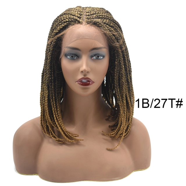 LyricalWigs Hand Braided Wig For Black Women Swiss Lace Front Mirco Twist Cornrow Lace Braids Wig With Baby Hair Natural Hairline Premium Quality Kanekalon Synthetic Afro Box Braid Wig