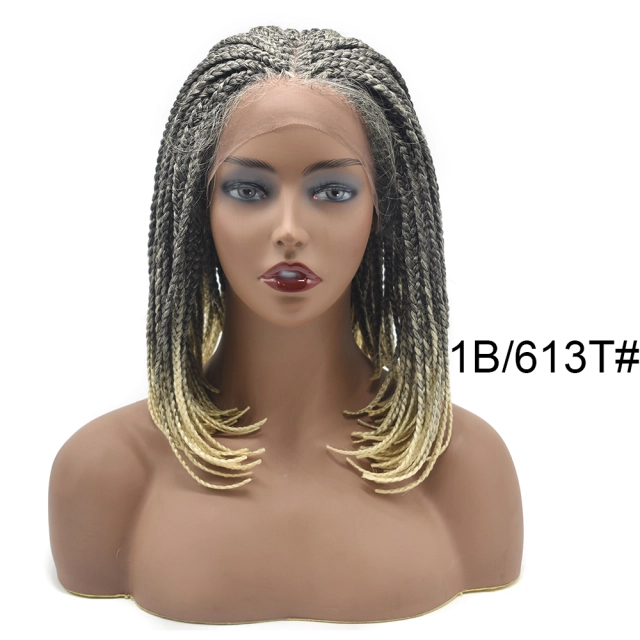 LyricalWigs Hand Braided Wig For Black Women Swiss Lace Front Mirco Twist Cornrow Lace Braids Wig With Baby Hair Natural Hairline Premium Quality Kanekalon Synthetic Afro Box Braid Wig