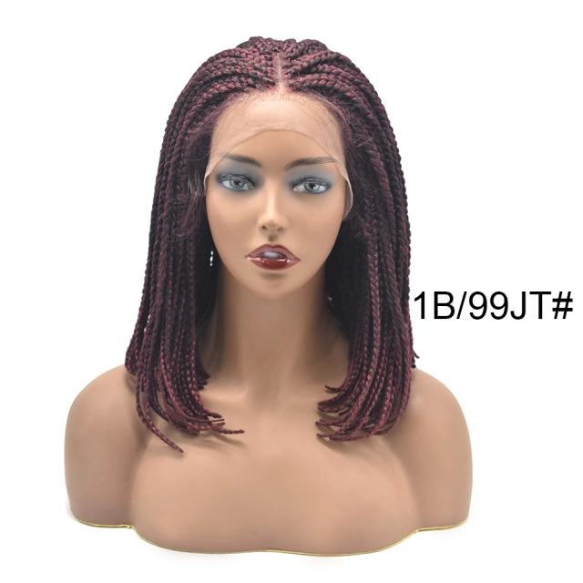 LyricalWigs Hand Braided Wig For Black Women Swiss Lace Front Mirco Twist Cornrow Lace Braids Wig With Baby Hair Natural Hairline Premium Quality Kanekalon Synthetic Afro Box Braid Wig