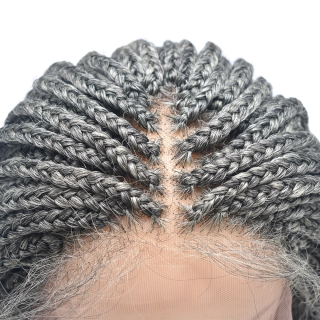 LyricalWigs Hand Braided Wig For Black Women Swiss Lace Front Mirco Twist Cornrow Lace Braids Wig With Baby Hair Natural Hairline Premium Quality Kanekalon Synthetic Afro Box Braid Wig