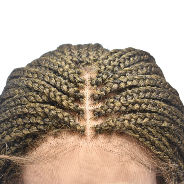 LyricalWigs Hand Braided Wig For Black Women Swiss Lace Front Mirco Twist Cornrow Lace Braids Wig With Baby Hair Natural Hairline Premium Quality Kanekalon Synthetic Afro Box Braid Wig